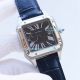 Replica Cartier Santos Automatic Watch White Dial Black Leather Strap Silver Bezel Stainless Steel watch Case (1)_th.jpg